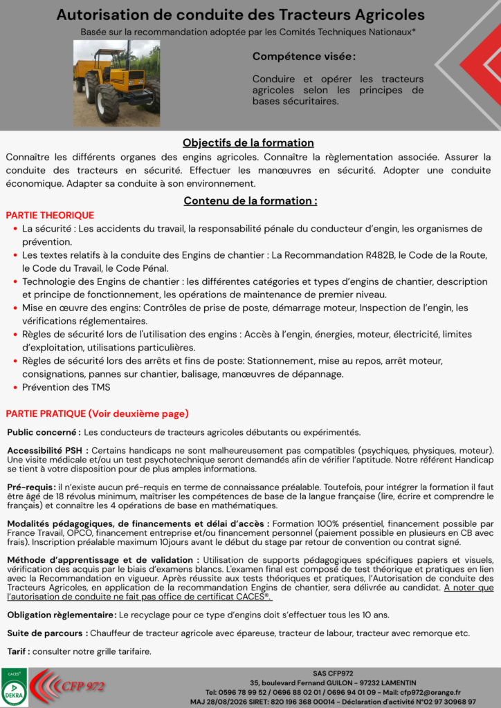 Centre de formation CACES Martinique CACES Martinique Formation certificat d’aptitude à la conduite en sécurité caces R489 chariots élévateurs caces R486 nacelle PEMP plateformes élévatrices caces R490 Grue de chargement caces R482 engins de chantier Formation cariste Martinique Financement caces Financement CPF Formation cariste manutention Financement France travail Formation éligible au CPF Recyclage AIPR opérateur CACES Lamentin CACES Fort de France Obtenir le certificat d’aptitude à la conduite en sécurité Financement Nacelle élévatrice cariste en entrepôt Formation professionnelle certifiée Certification logistique manutention Engins de chantier Centre agréé Qualiopi Programme de formation CACES
